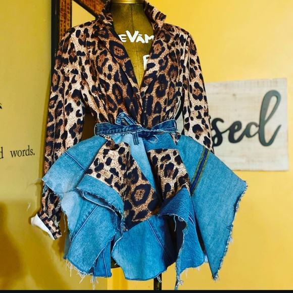 Custom made Denim Distressed Jacket - Picture 1 of 1